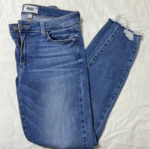 Paige skinny distressed jeans, 28